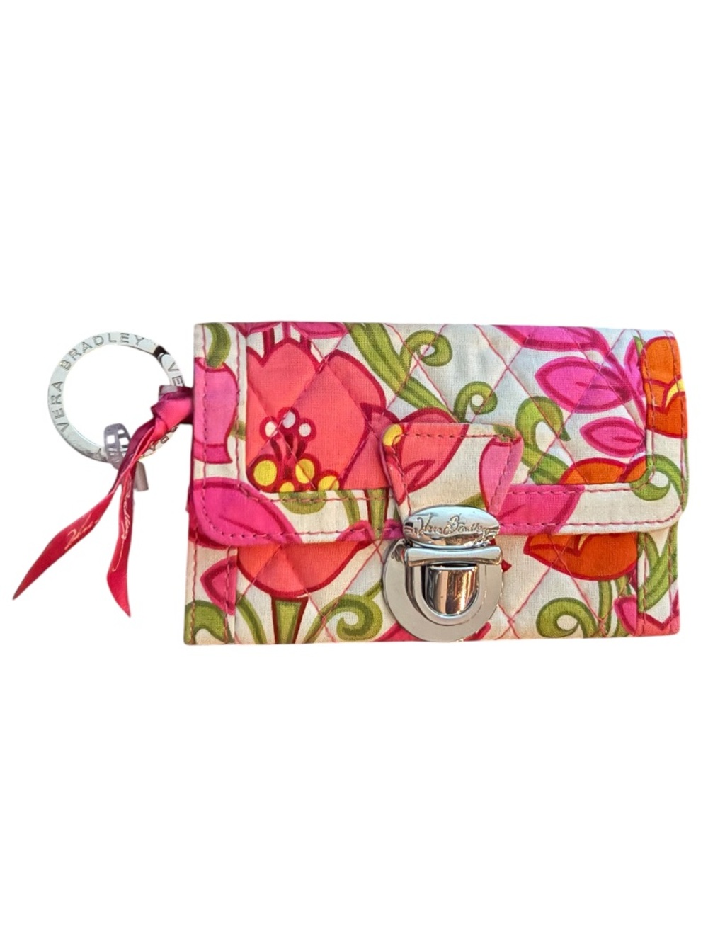Vera bradley Quick Swipe ID Wallet In Lilli Bell pattern Pink White Floral